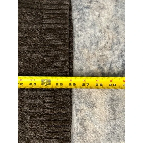 Vtg‎ Eddie Bauer Fisherman Henley Sweater Mens L Brown Chunky Cable Knit Cotton - Picture 6 of 7